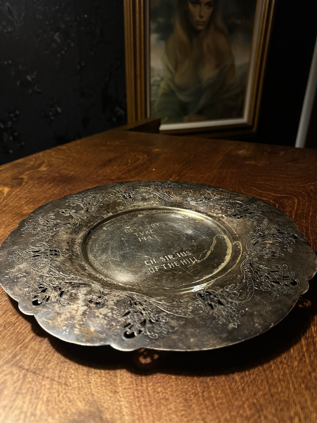 1947 Wm. Rogers Marigold Silverplate Presentation Platter, Knoxville Tennessee