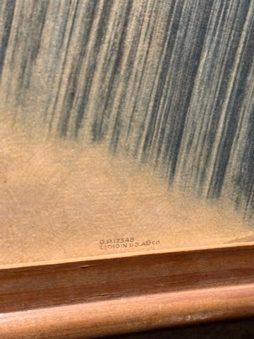 Early 20th-Century American Watermill Lithograph, c. 1905–1930 | Framed Pastoral Mill Scene