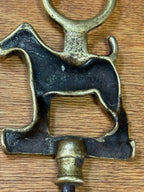 Antique English Brass Wire-Haired Terrier Corkscrew, Regd. 1922