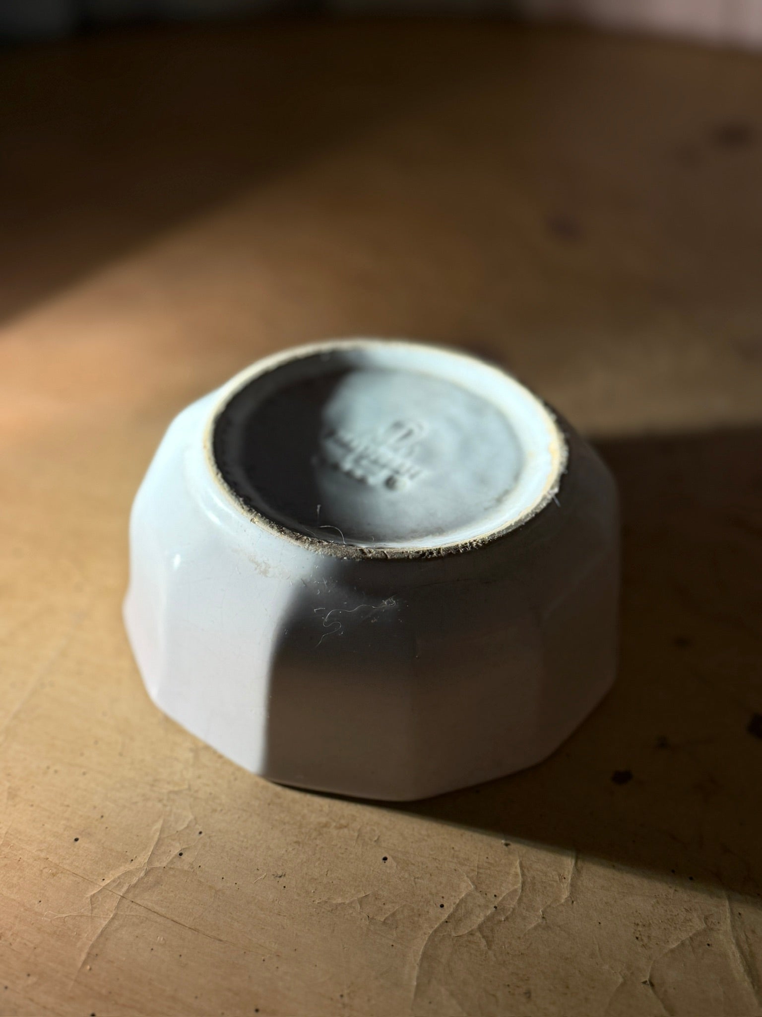 Vintage Pfaltzgraff Stoneware Bowl USA c.1960s Faceted Form