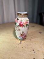 Antique German Hand Painted Romantic Porcelain Vase