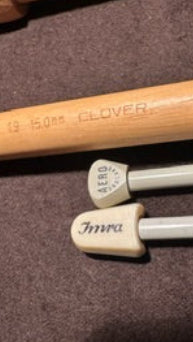 Vintage Mixed Knitting Needle Set in Leather Case c. 1950s-1960s