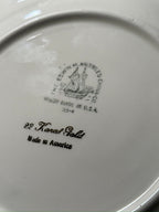 Knowles China “22 Karat Gold” Plate with Green Filigree Border, USA, c. 1940s–1950s