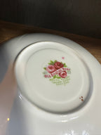 Royal Albert “Old English Rose” Black & Gold Teacup & Saucer, England, c. 1930s–1940s