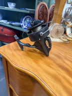 Roddymatic 902 Spinning Reel by Roddy, Black Cast Body with Applied Copper Fish Badge, Full Bail and Original Crank