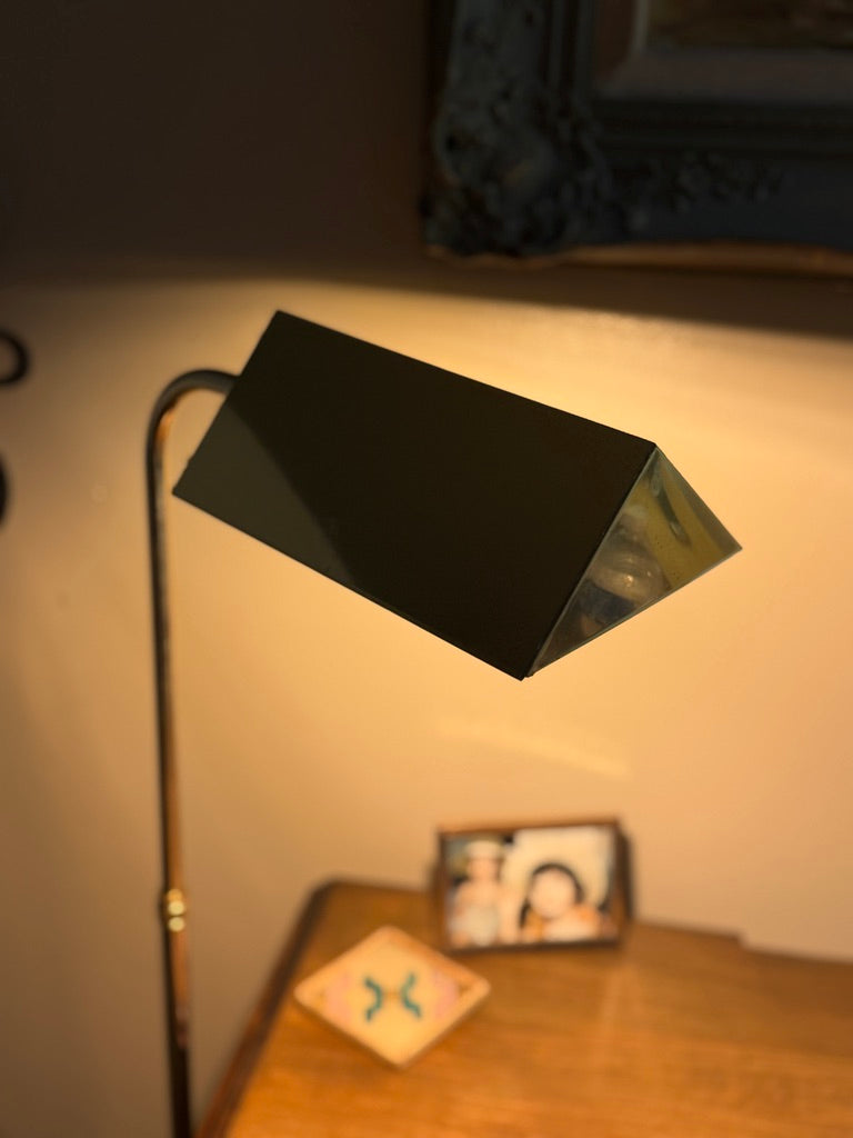 Mid-Century Adjustable Floor Reading Lamp (c. 1940s–1950s) | Metal Task Lamp