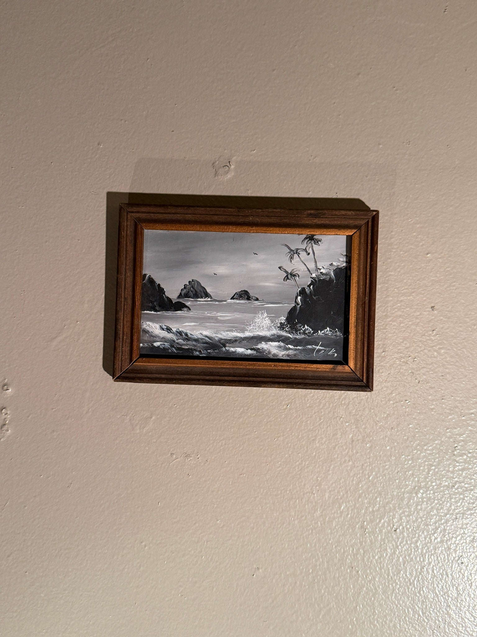 Vintage Coastal Oil Painting by Jorge Lopez Avila – Acapulco Mexico c 1960s