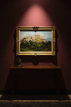 Signed Di Franco Acropolis Oil Painting in Gilt Frame, Mid-20th Century