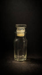 Small Clear Glass Apothecary Bottle with Ground Stopper, c. 1940s