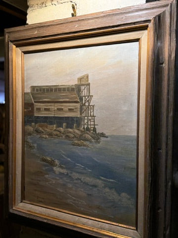 Terry Daugherty Coastal Industrial Landscape (1992) | Signed Oil Painting