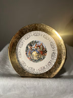 Sabin Crest-O-Gold 22K Porcelain Handled Tray & Bowl Set, c. 1940s–1960s