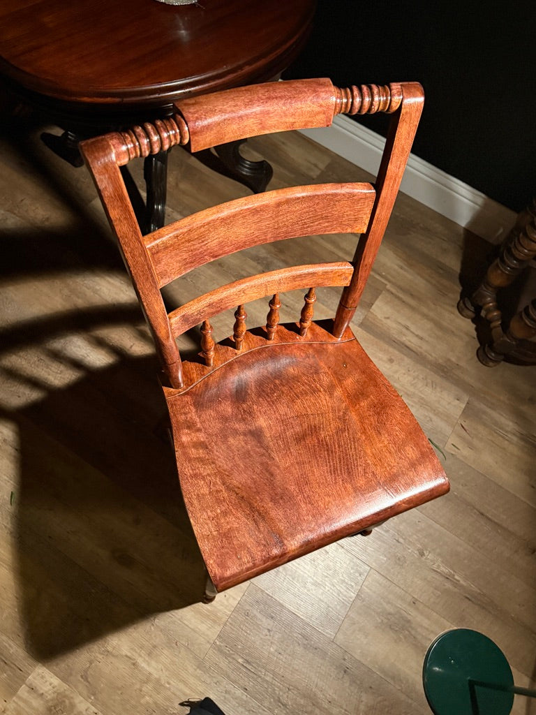 Antique Nichols & Stone American Provincial Chair (c. 1890–1930) – Solid Wood, Made in USA