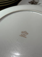 Fukagawa Arita Porcelain Dinner Plates Gold Floral Japan