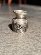 Vintage Norsk Tinn Pewter Hardanger Bridal Candle Holder, c. 1950–1975