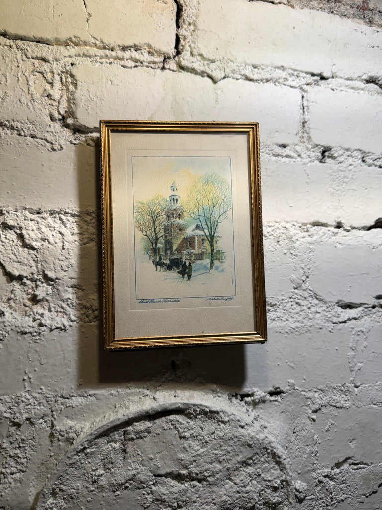 Christ Church Alexandria Print c.1905–1925 by Frederick Schmutzer | Framed Early 20th Century American Architectural Art