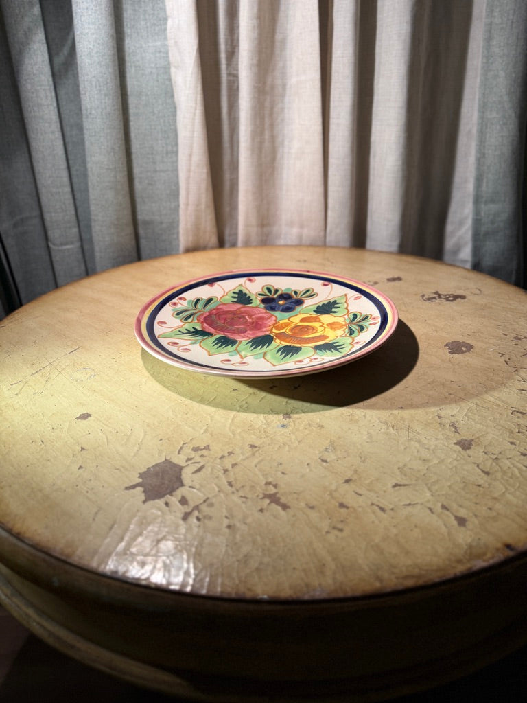 Vintage Bella Casa Floral Plate by Ganz (c. 1960s–1970s)