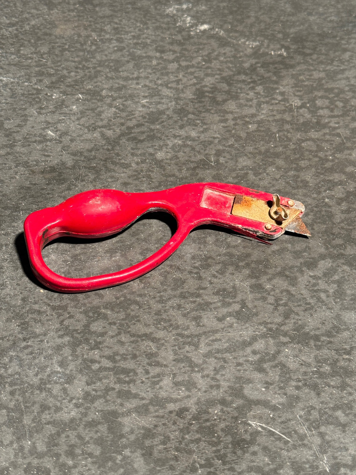 Vintage AJC Guardian Angle Roofing Knife, Red Paint, c. 1965–1990
