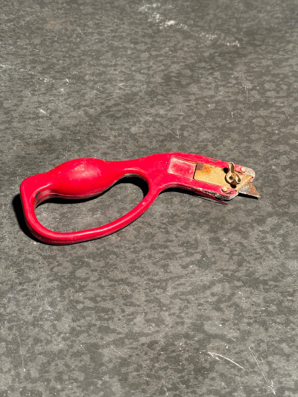 Vintage AJC Guardian Angle Roofing Knife, Red Paint, c. 1965–1990