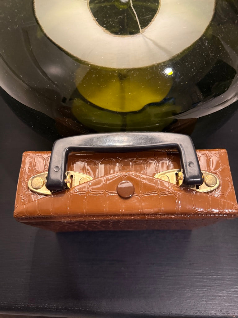 c. Late 1970s Hong Kong Travel Mahjong Set in Faux Crocodile Case