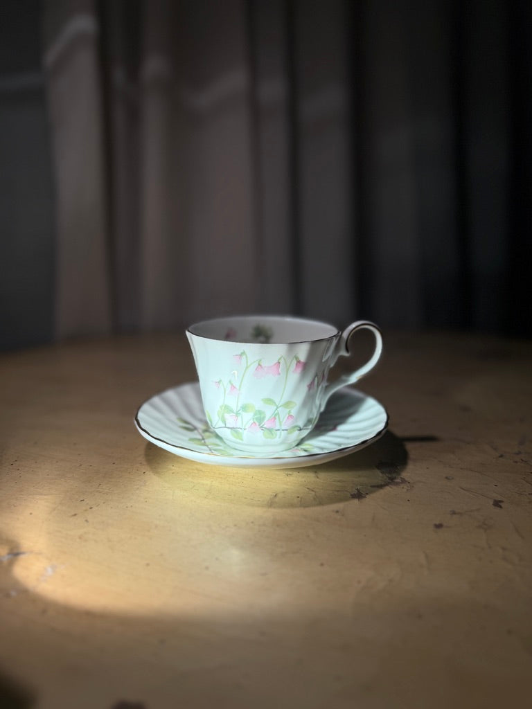 Heirloom Fine Bone China Teacup & Saucer, England (c. 1970–1985)