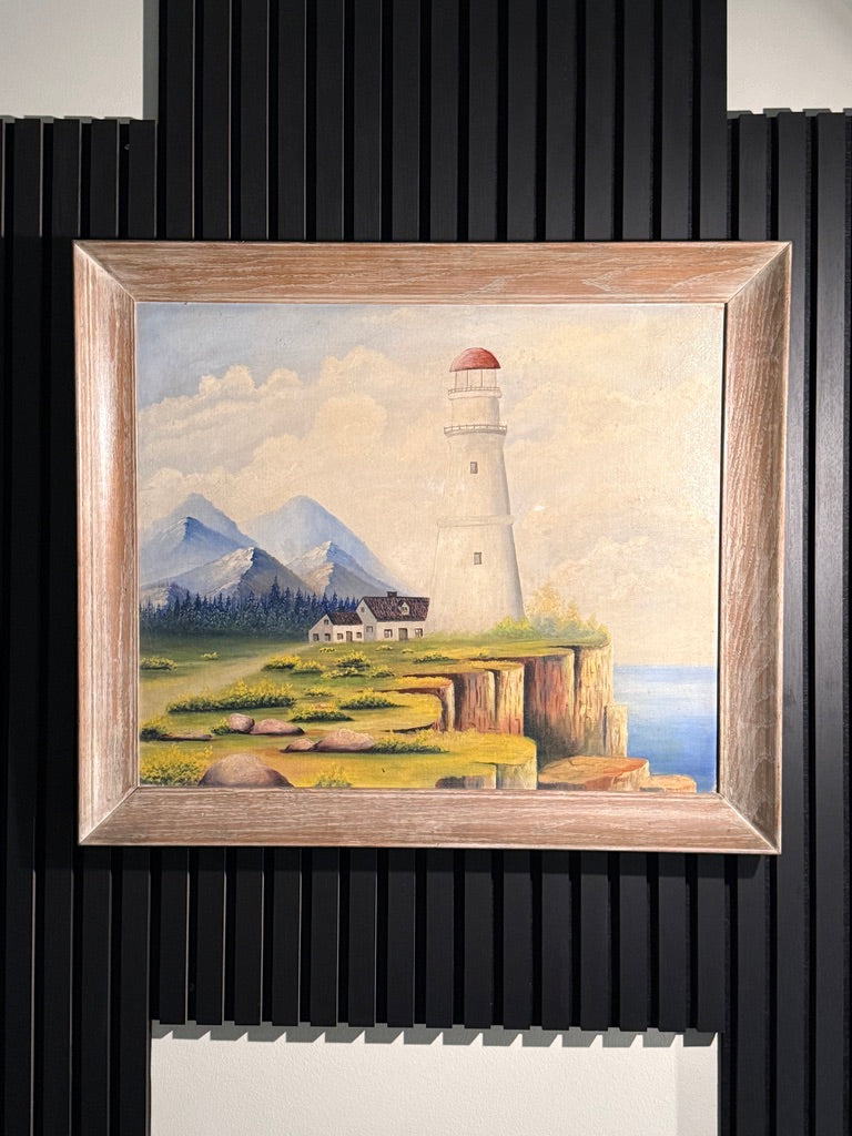 Bert Bayliss Lighthouse Painting — Pensacola Florida 1955 Coastal Landscape
