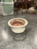 Oval Crackle-Glazed Stoneware Bonsai Pot, Collared Rim and Cloud Feet, Drainage and Wire-Tie Holes, c. 1950–1970
