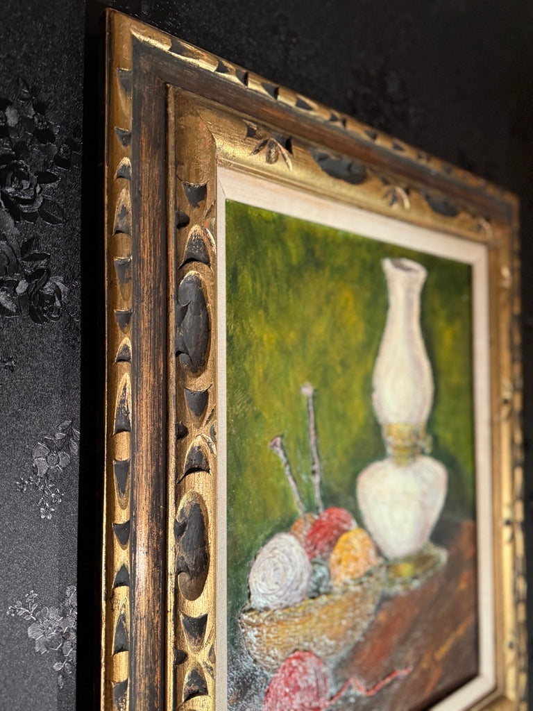 Mid-Century Still Life Painting by C. Munoz, 1967