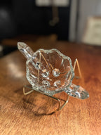 Vintage Pressed Glass Creamer with Scalloped Rim | Clear Glass Mini Pitcher