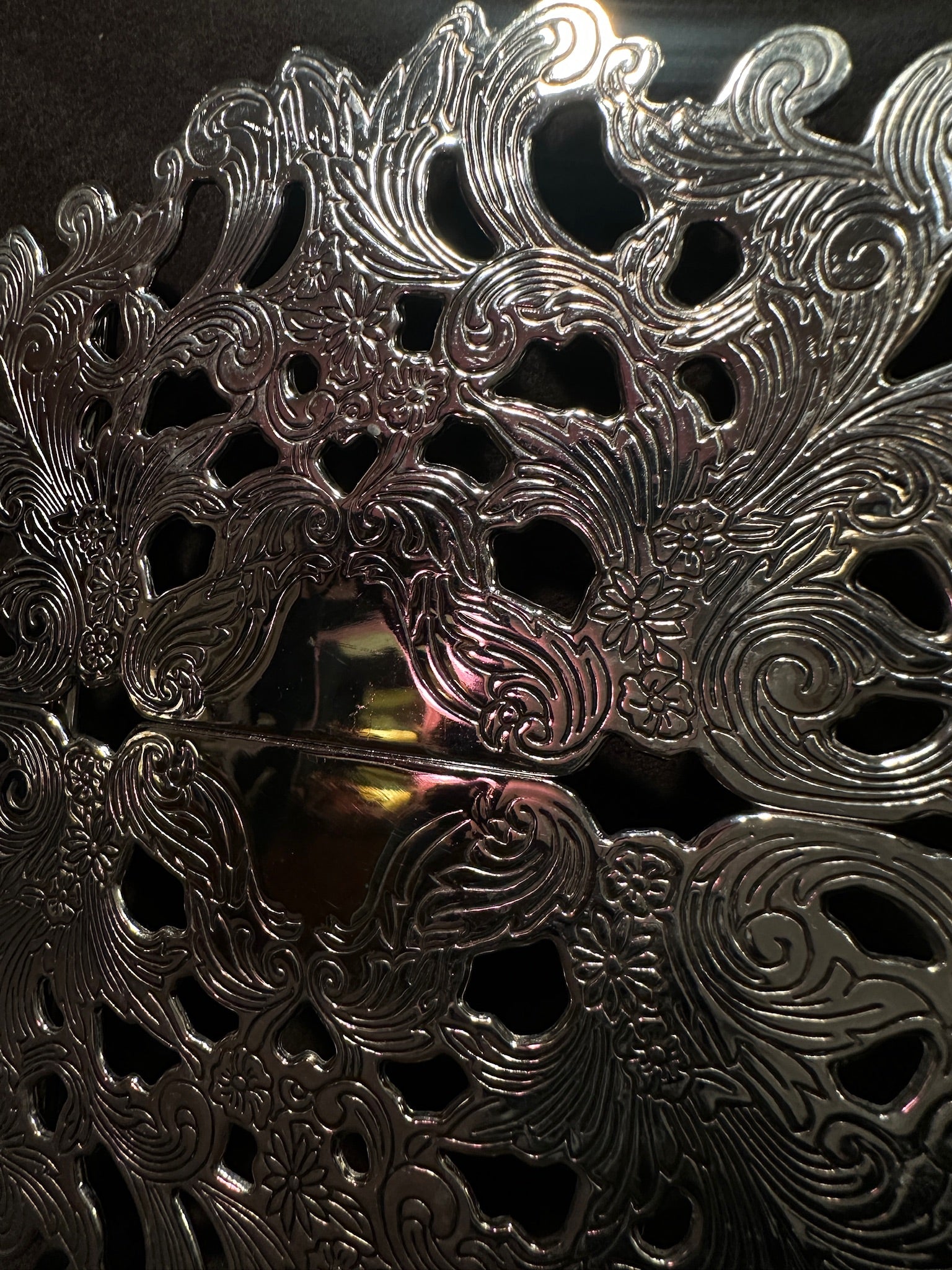 Vintage Expandable Silver-Plated Filigree Trivet (Mid-20th Century)