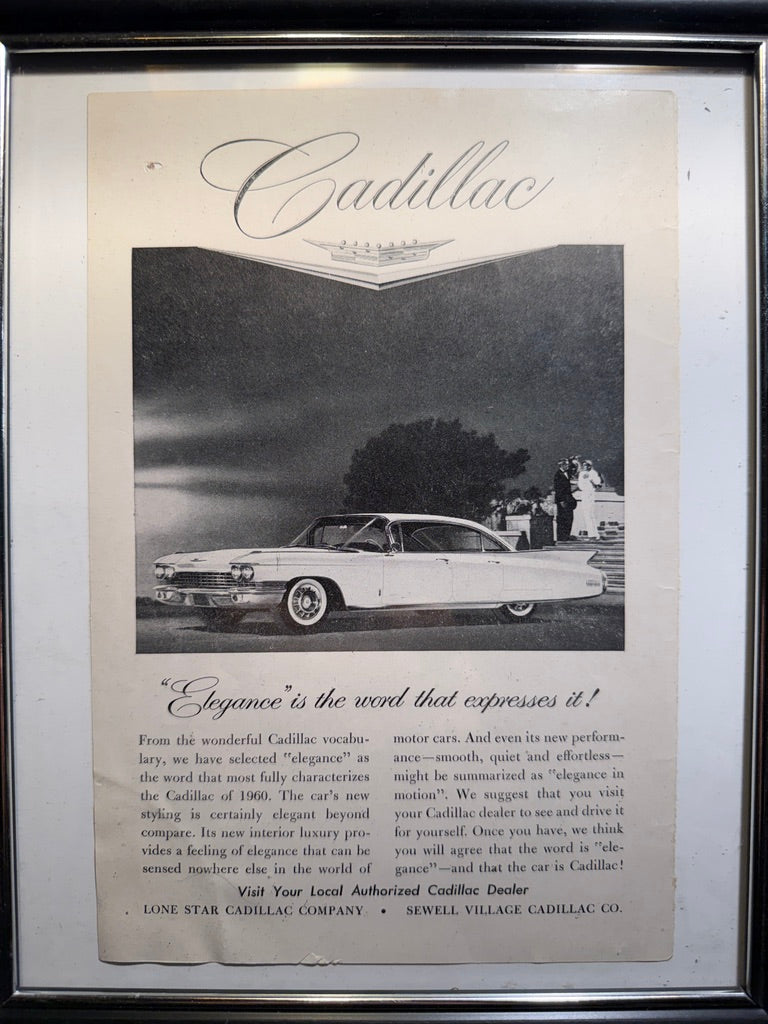 Framed 1960 Cadillac Advertisement, La Jolla Magazine (c. 1960)