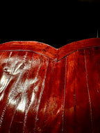 Burgundy Genuine Eel Skin Shoulder Bag, c. 1970s