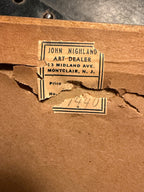 Antique Harbor Oil Painting With John Nighland Art Dealer Label, c. 1910s–1940s