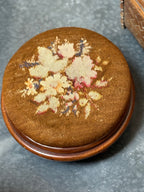 Antique Oval Needlepoint Footstool, Turned Feet, c. 1870–1910