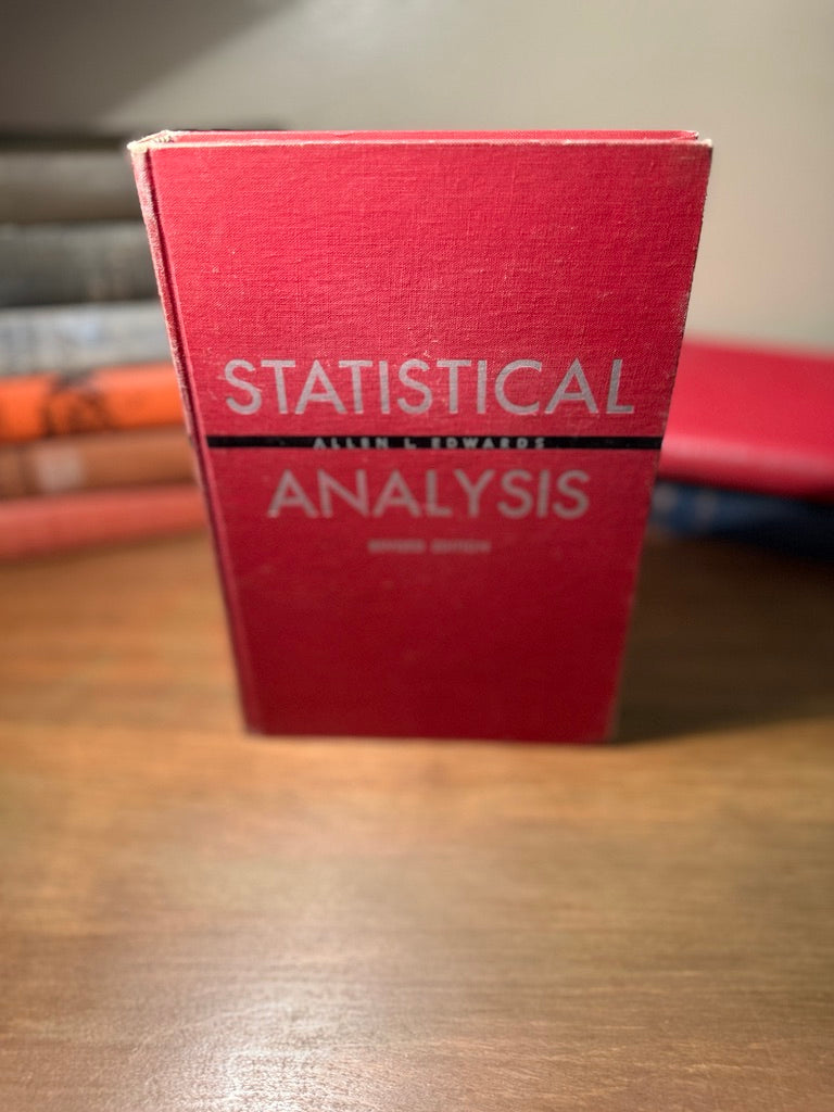 Allen L. Edwards Statistical Analysis 1960 Revised Edition Academic Text