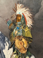 Early 20th Century Western Horseback Figure Painting Signed F. Nielson