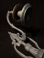 1950s Gothic Revival Fleur-de-Lis Cast Metal Wall Candle Sconce