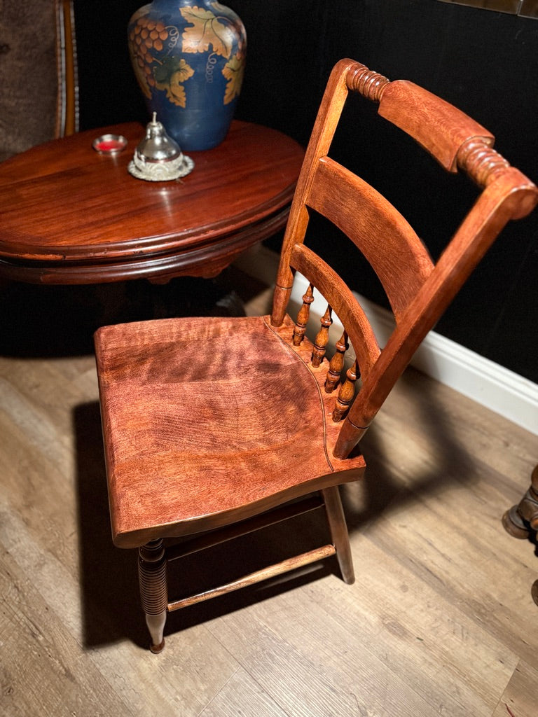 Antique Nichols & Stone American Provincial Chair (c. 1890–1930) – Solid Wood, Made in USA