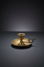 Antique Brass Chamberstick Candle Holder with Floral Engravings – Reno, NV Antiques
