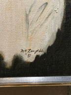 Hooded Elder Oil on Canvas Portrait Signed by McLaughlin c 1981