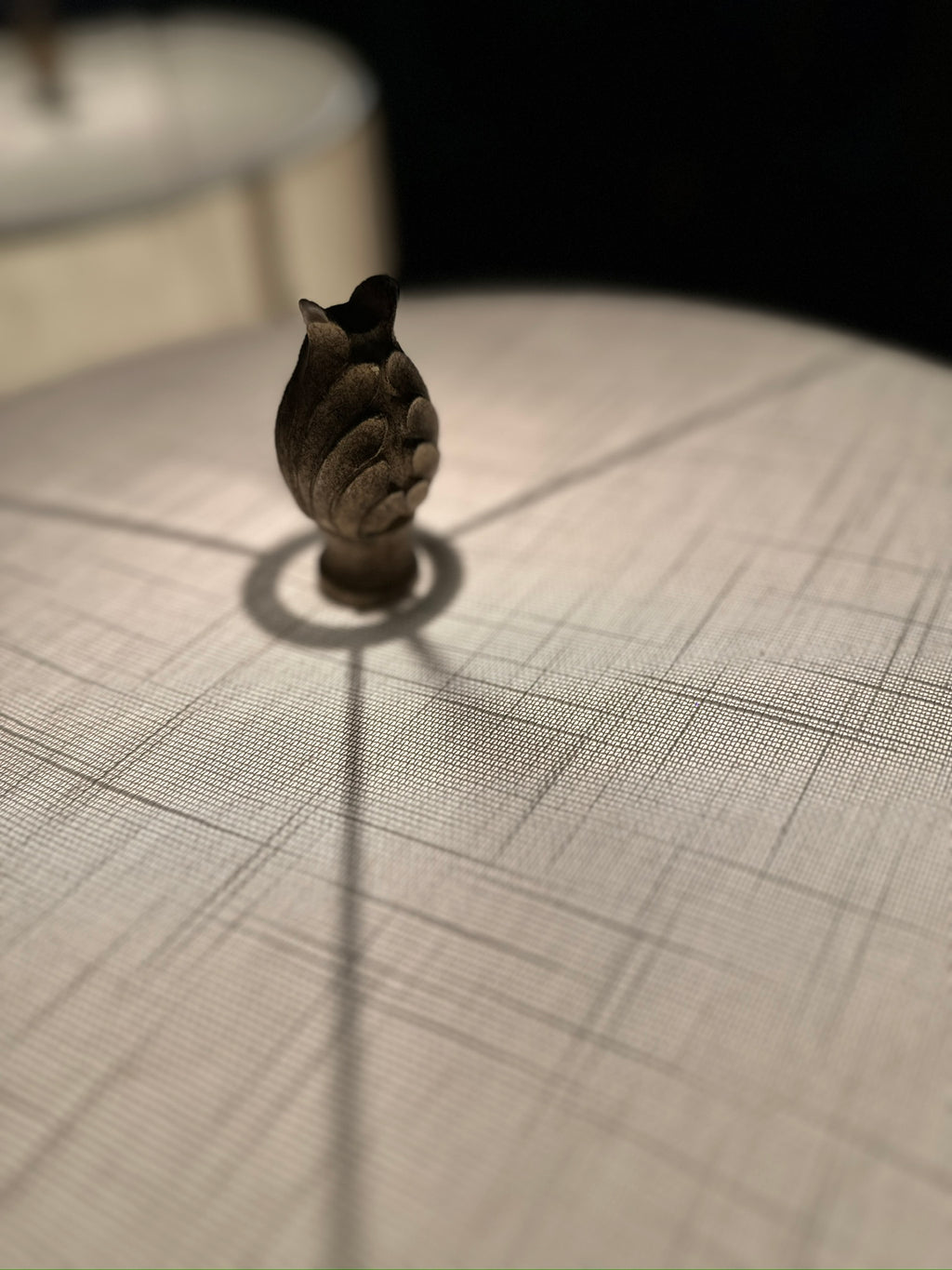 Vintage Embossed Floral Ceramic Table Lamp with Linen Shade | Elegant Neutral Accent Lamp