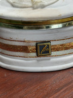 Japanese Porcelain Rose Jewelry Casket with Gilt Trim, c. 1950s–1960s