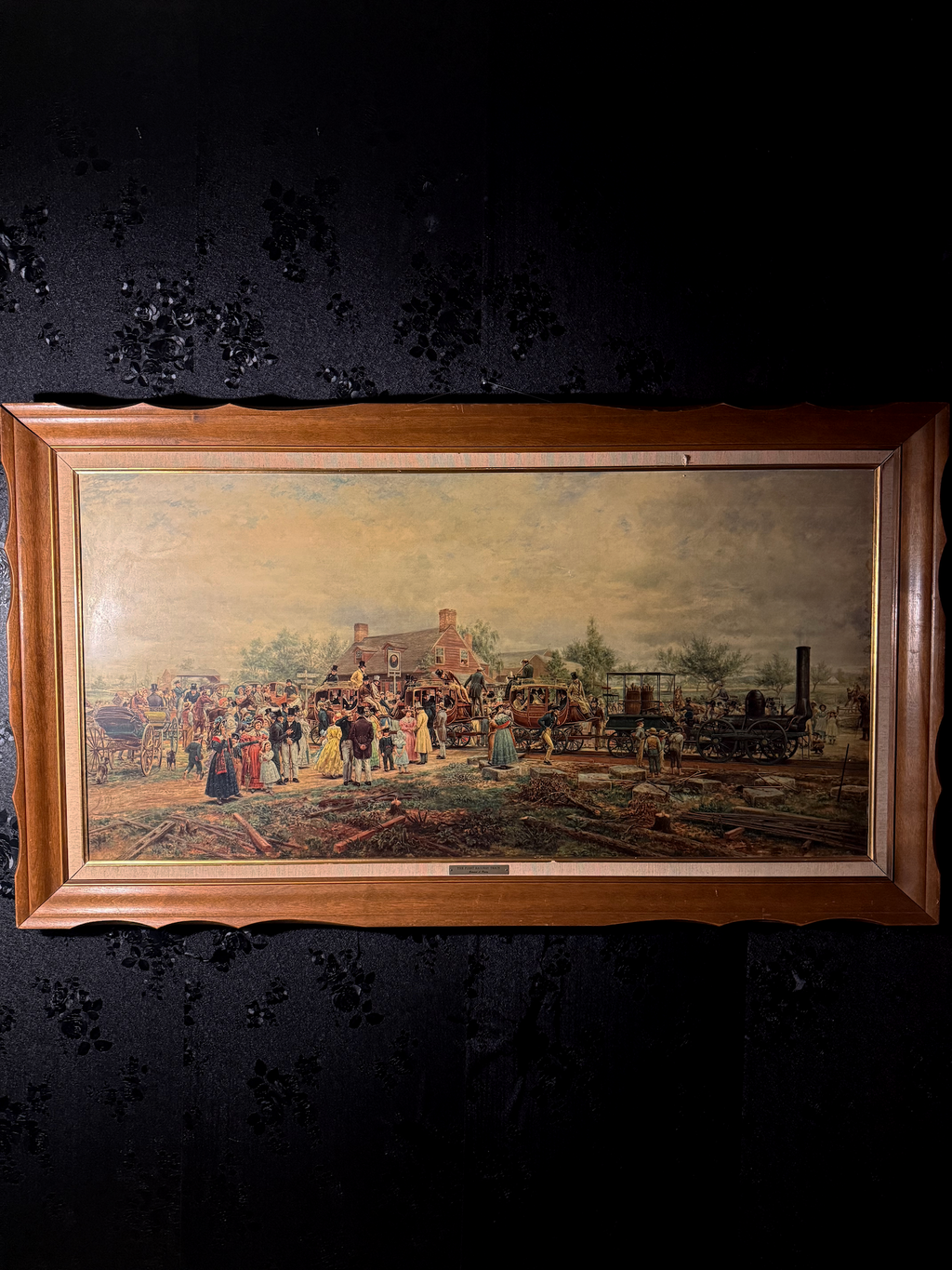 The First Railway Train, Reproduction Print after Edward L. Henry (American, 1841–1919), Original 1892, Framed Mid-20th Century