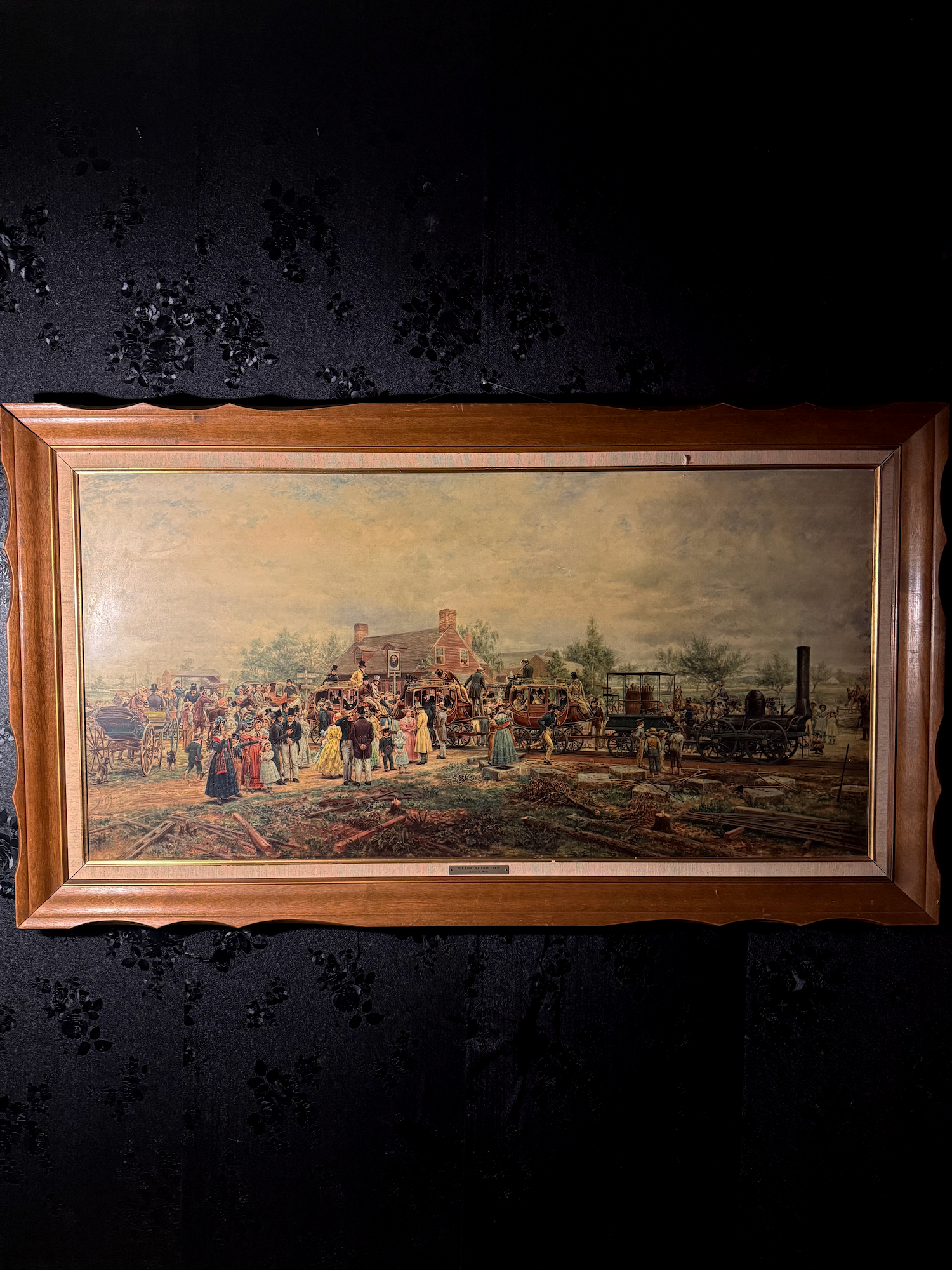 The First Railway Train, Reproduction Print after Edward L. Henry (American, 1841–1919), Original 1892, Framed Mid-20th Century