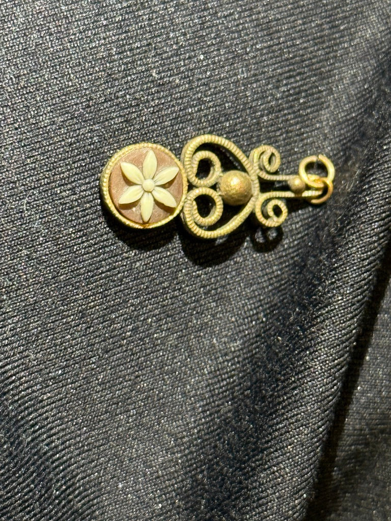 Antique Edwardian Filigree Floral Charm, c. 1900–1910