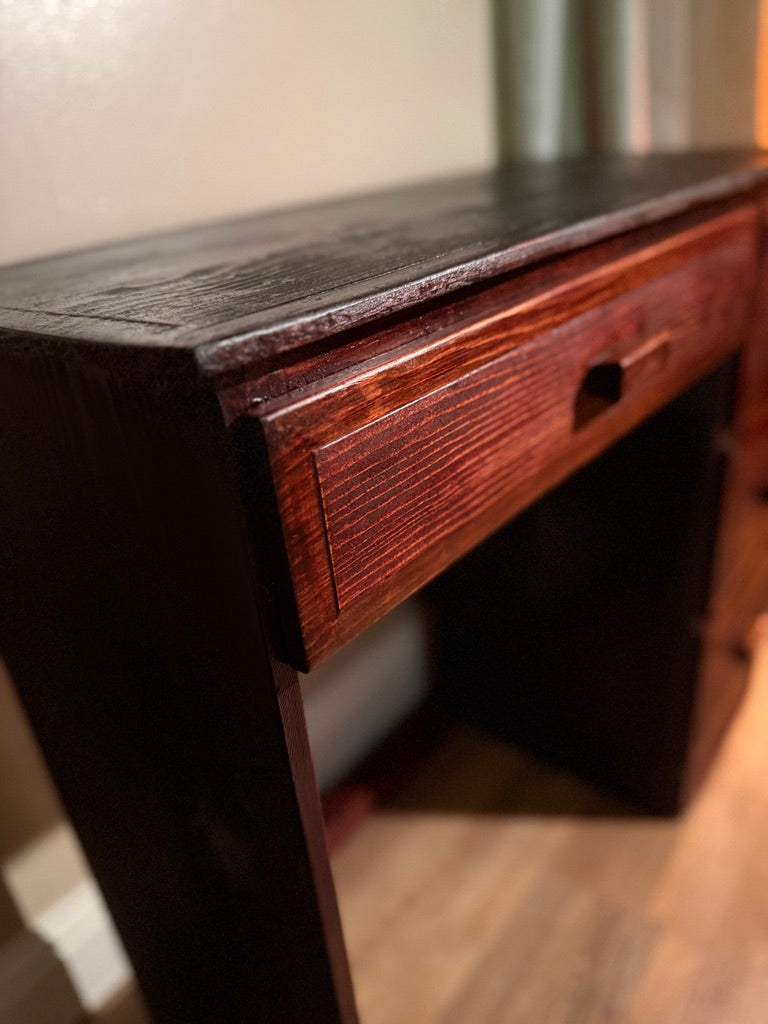 Early 20th Century Solid Wood Writing Desk, c. 1910s–1920s, Hand-Finished