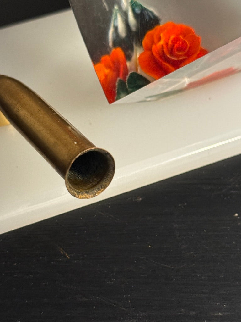 c. 1960s Lucite Rose Desk Pen Holder