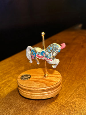 1991 Lefton Carousel Horse Music Box | Camelot Tune