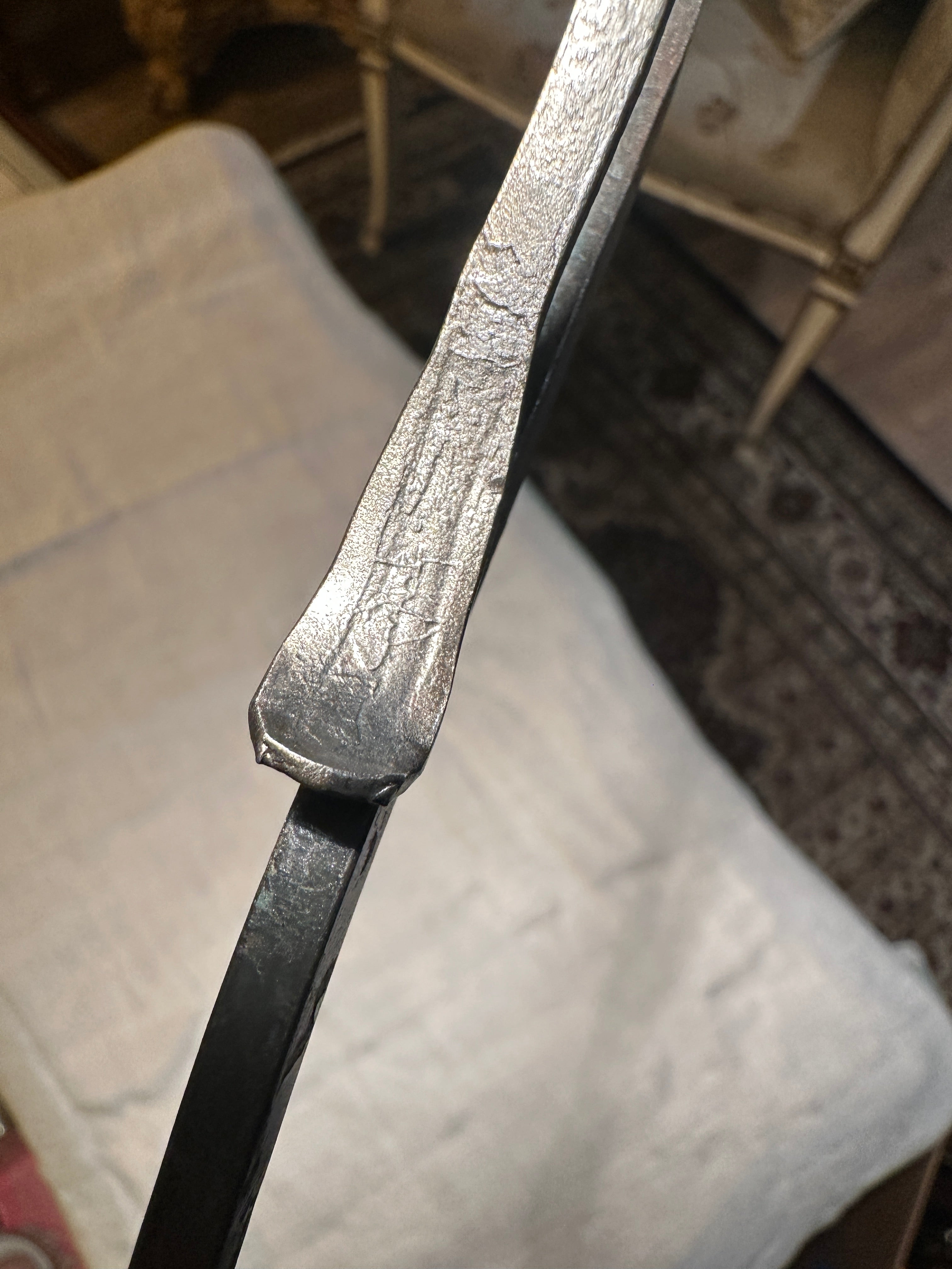 Vintage Hand-Forged Iron Candle Snuffer with Calla Lily Cone, c. 1930s–1950s