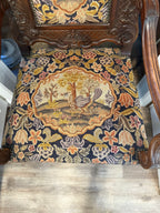 c.1870 French Renaissance Revival Carved Armchair with Antique Needlepoint