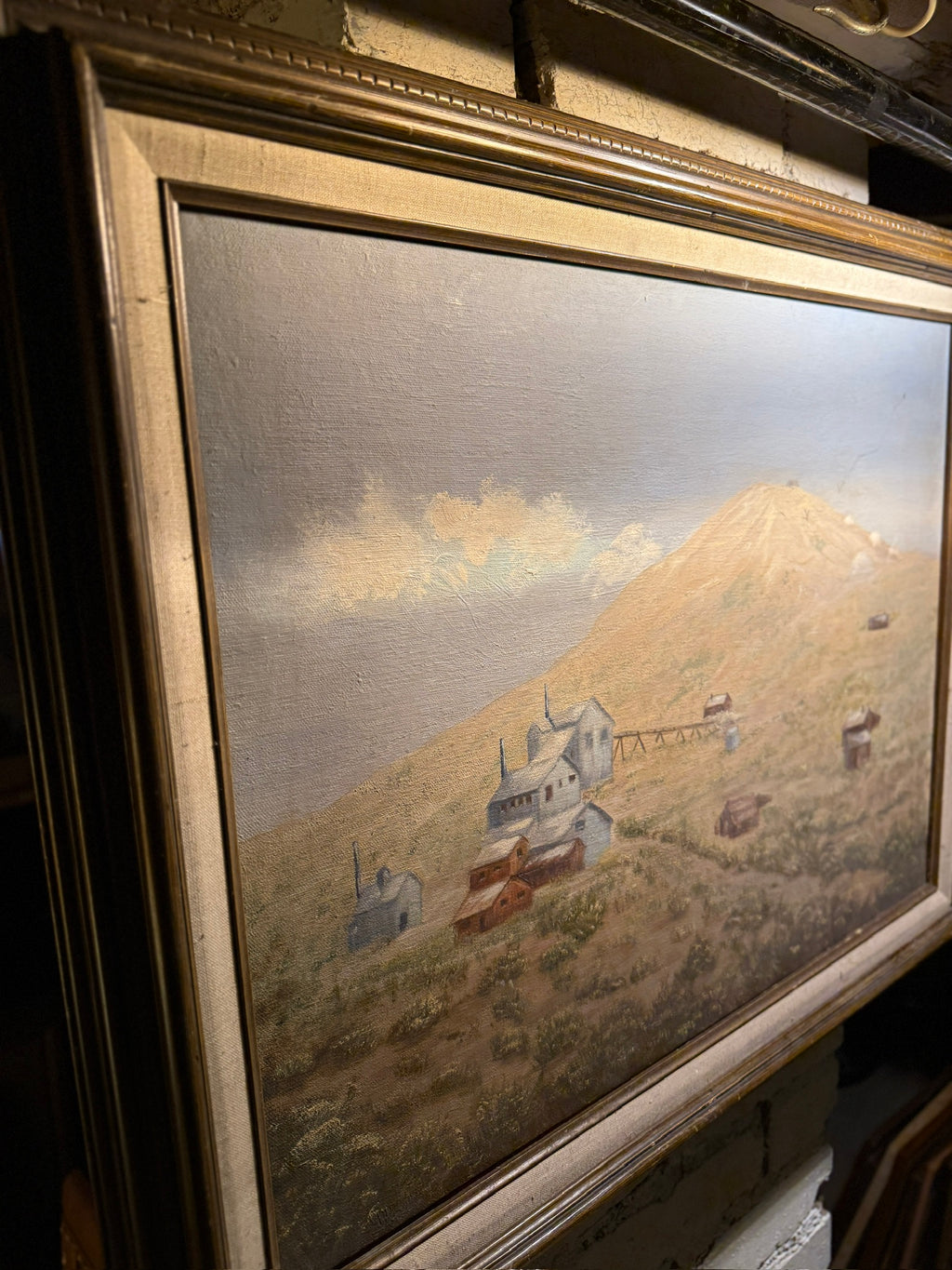 Terry Daugherty High Desert Settlement Landscape (1988) | Signed Oil Painting